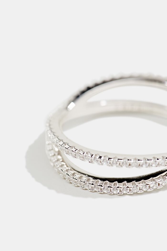 Mooie ring, sterlingzilver met zirkonia, SILVER, detail image number 1