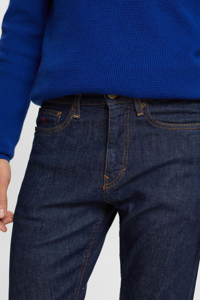 Premium slim jeans met mid rise, BLUE RINSE, detail image number 4