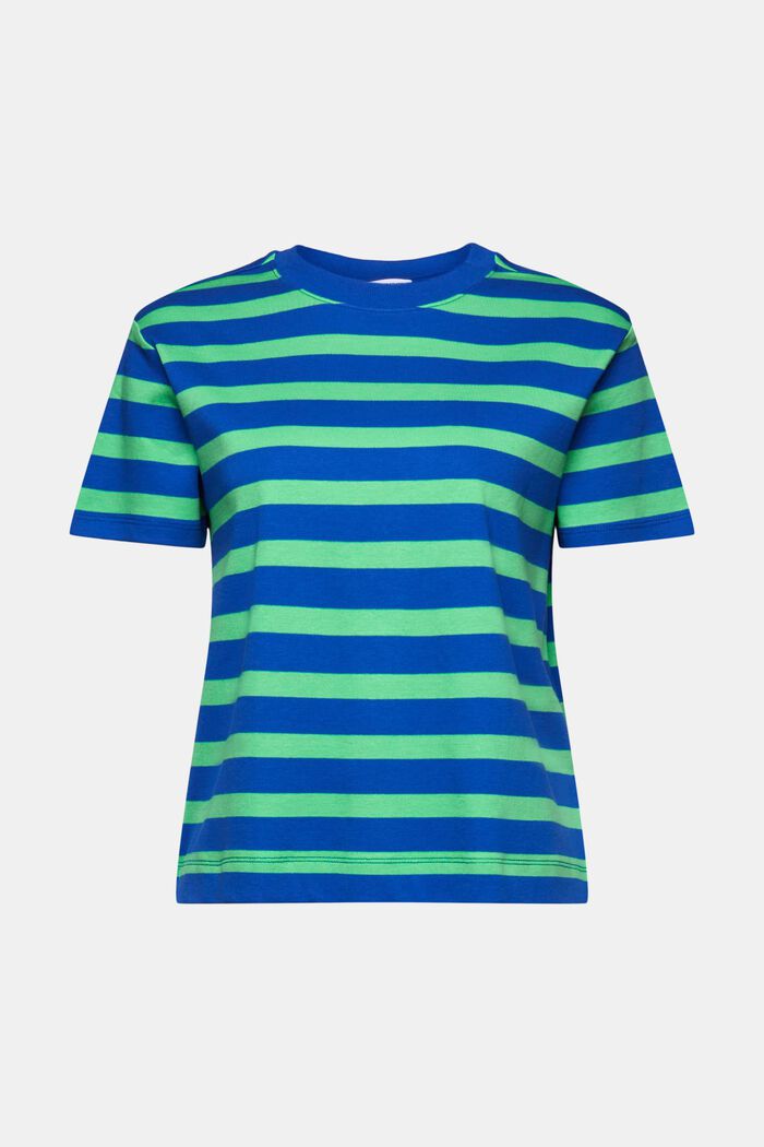 Gestreept T-shirt met ronde hals, BRIGHT BLUE, detail image number 5