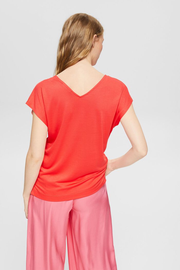 Van TENCEL™: T-shirt met V-hals, RED, detail image number 3