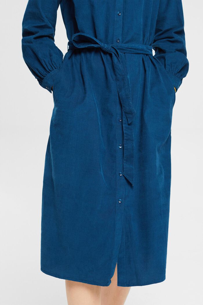 Corduroy midi-jurk, PETROL BLUE, detail image number 2
