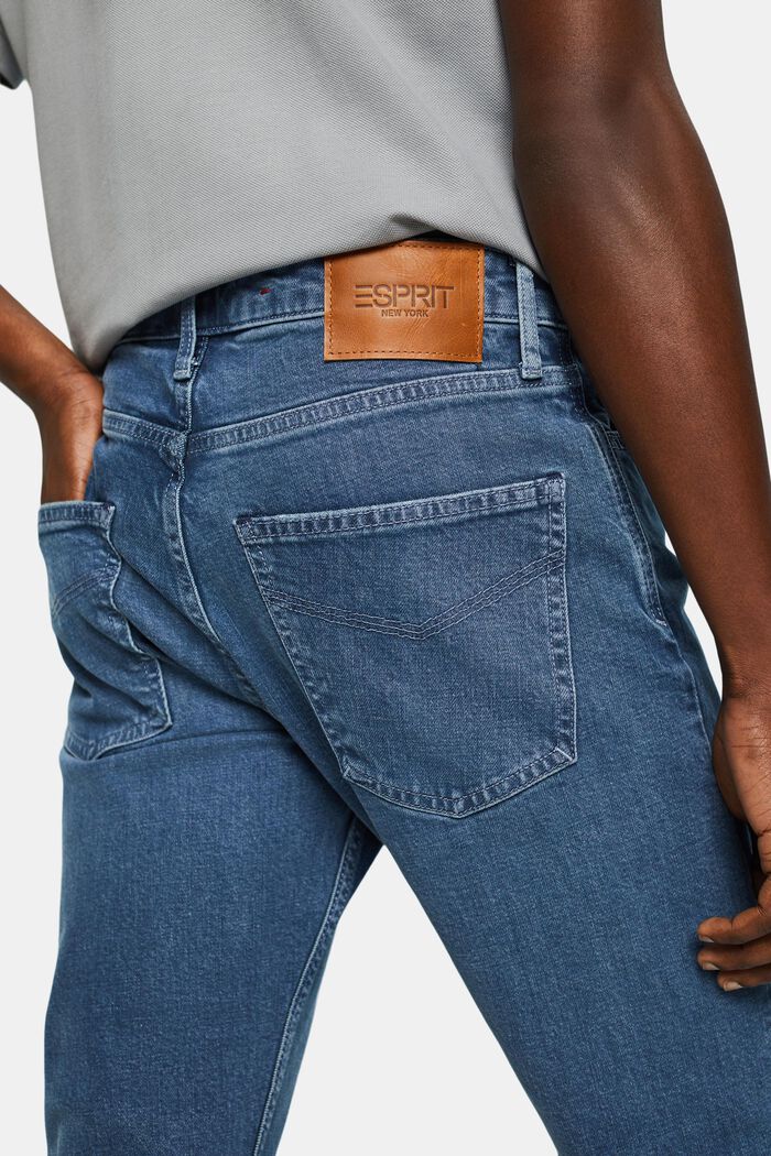 Slim fit jeans met middelhoge taille, BLUE MEDIUM WASHED, detail image number 4