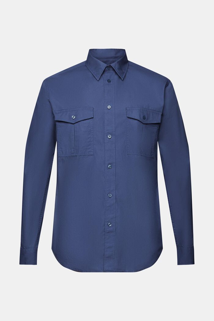 Utility-shirt van katoen, GREY BLUE, detail image number 6