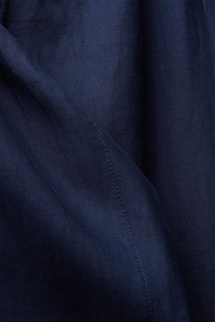 CURVY linnen broek met wijde pijpen, NAVY, detail image number 4