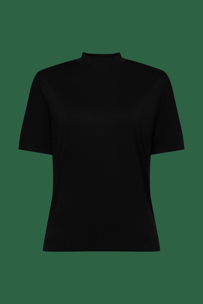 Jersey shirt met opstaande kraag, BLACK, detail image number 5