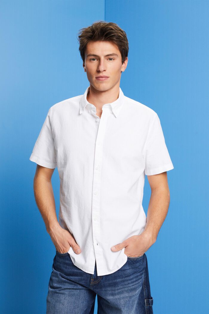 Overhemd met buttondownkraag, WHITE, detail image number 0