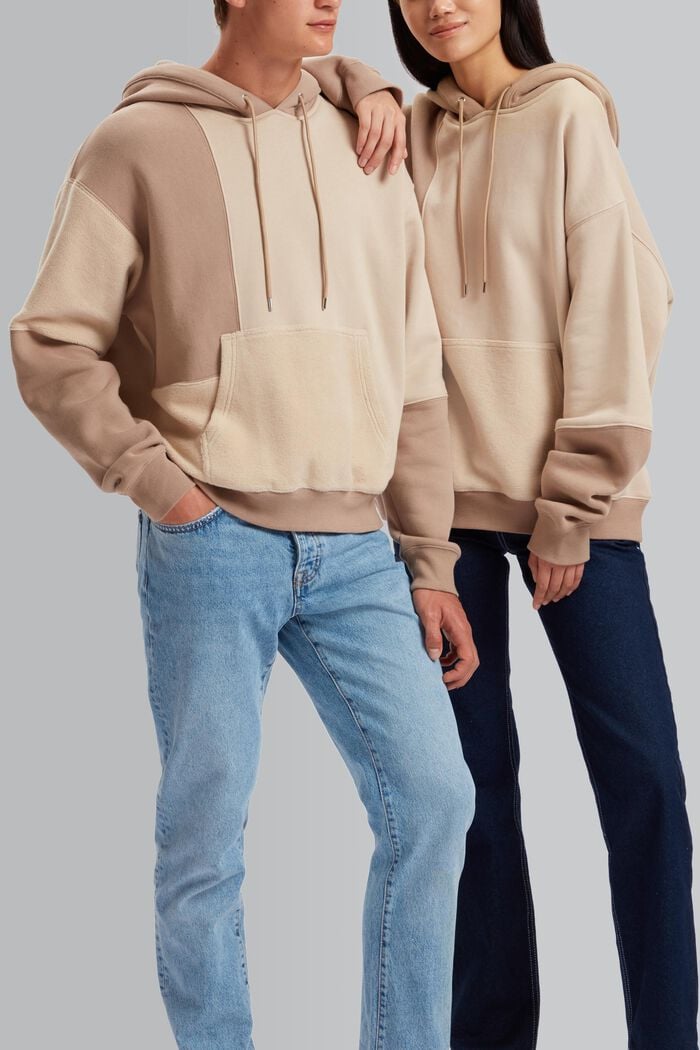 Uniseks sweatshirt met patchworklook, KHAKI BEIGE, detail image number 0