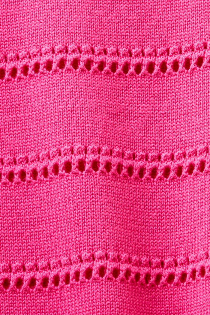 Pointelle trui met korte mouwen, PINK FUCHSIA, detail image number 4
