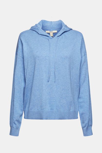 Trui met hoodie, 100% katoen, LIGHT BLUE LAVENDER, overview