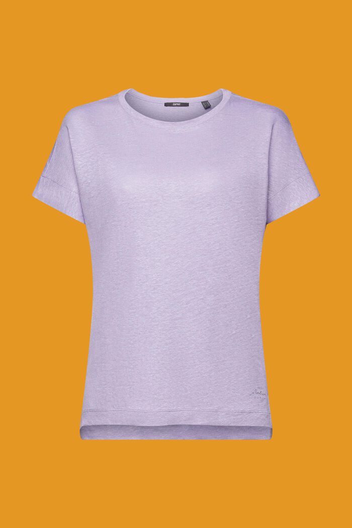 Linnen T-shirt, LAVENDER, detail image number 7