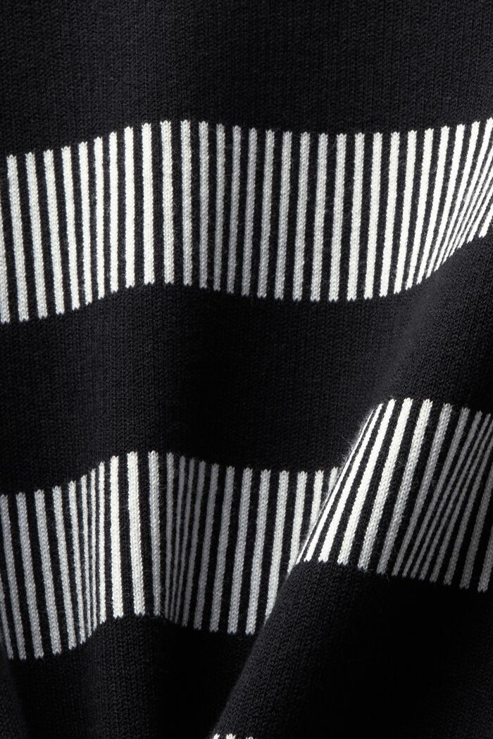 Jacquard trui met ronde hals en strepen, BLACK, detail image number 5
