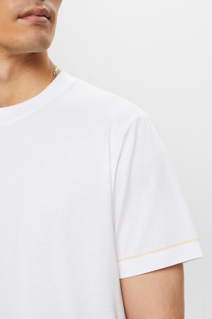 Jersey T-shirt met ronde hals, 100% katoen, WHITE, detail image number 2
