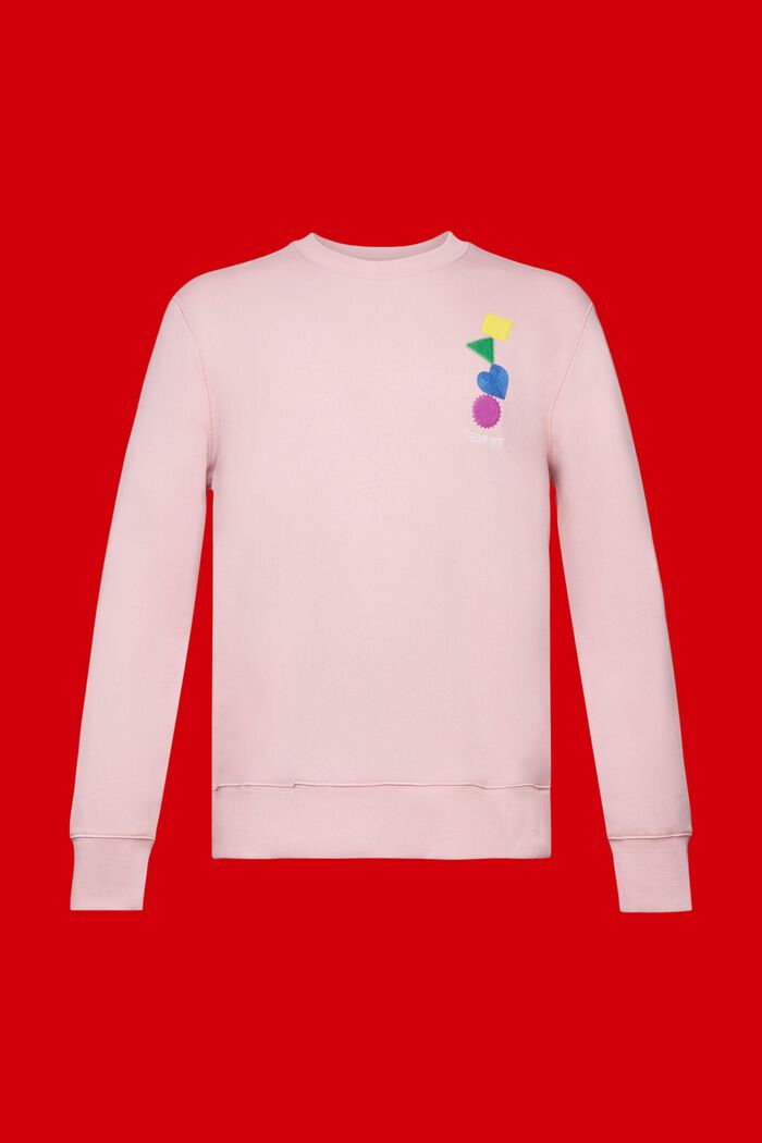 Sweatshirt met logoborduursel, PINK, detail image number 5