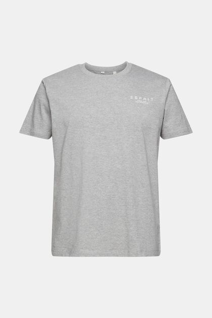 T-shirt met logoprint, LENZING™ ECOVERO™, MEDIUM GREY, overview