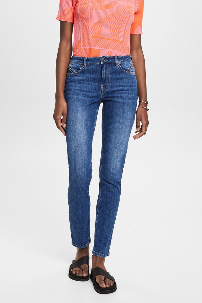 Slim fit-jeans met middelhoge taille, BLUE MEDIUM WASHED, detail image number 0