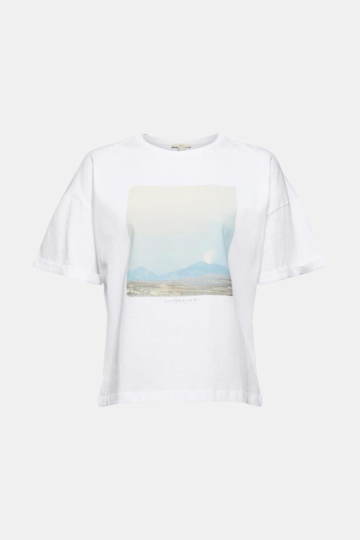 T-shirt met fotoprint, 100% katoen, WHITE, detail image number 6