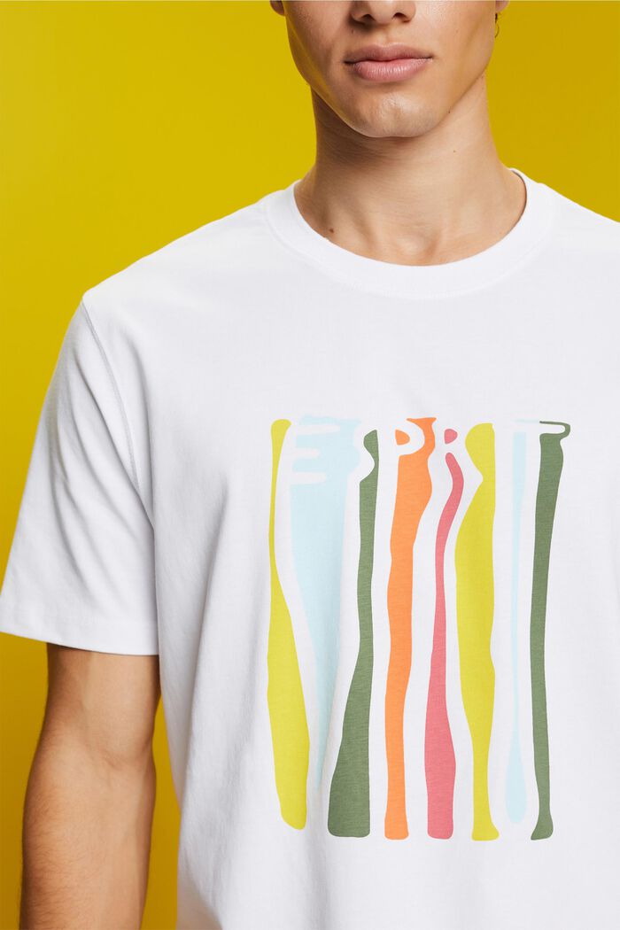 Jersey T-shirt met print, 100% katoen, WHITE, detail image number 2