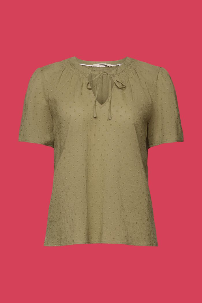 Plumetis blouse, 100% katoen, LIGHT KHAKI, detail image number 6