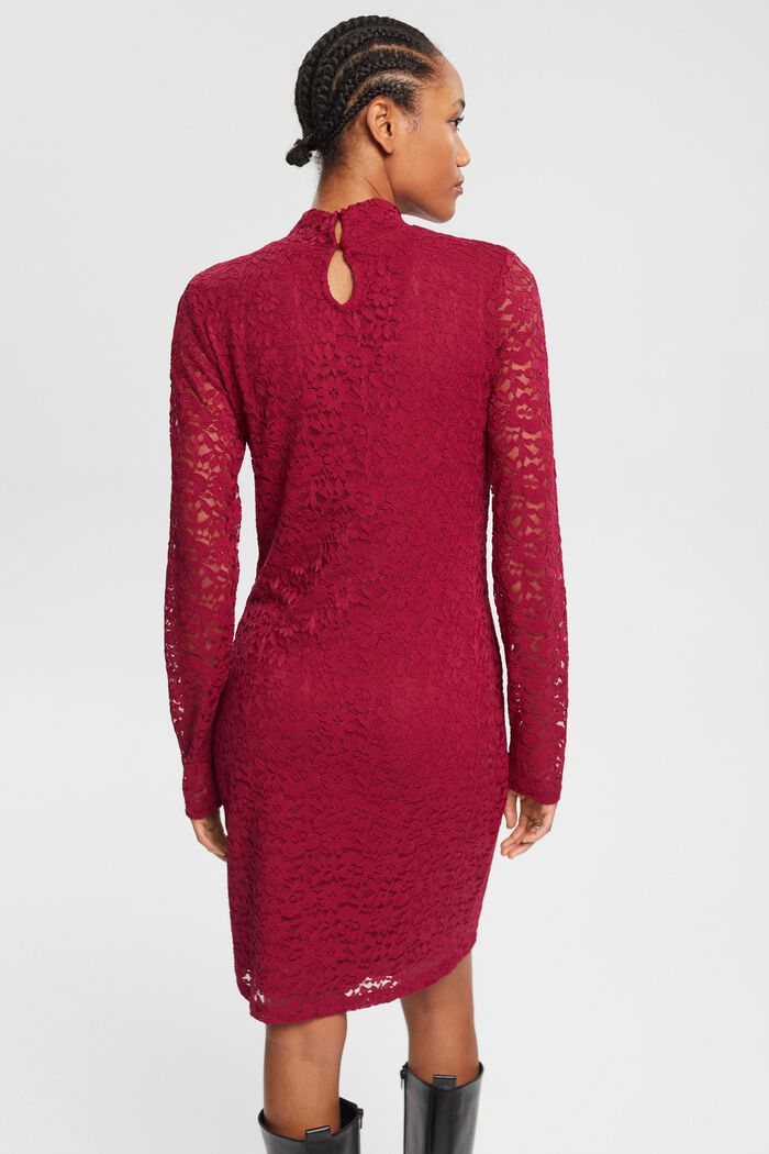 Kanten mini-jurk, CHERRY RED, detail image number 3