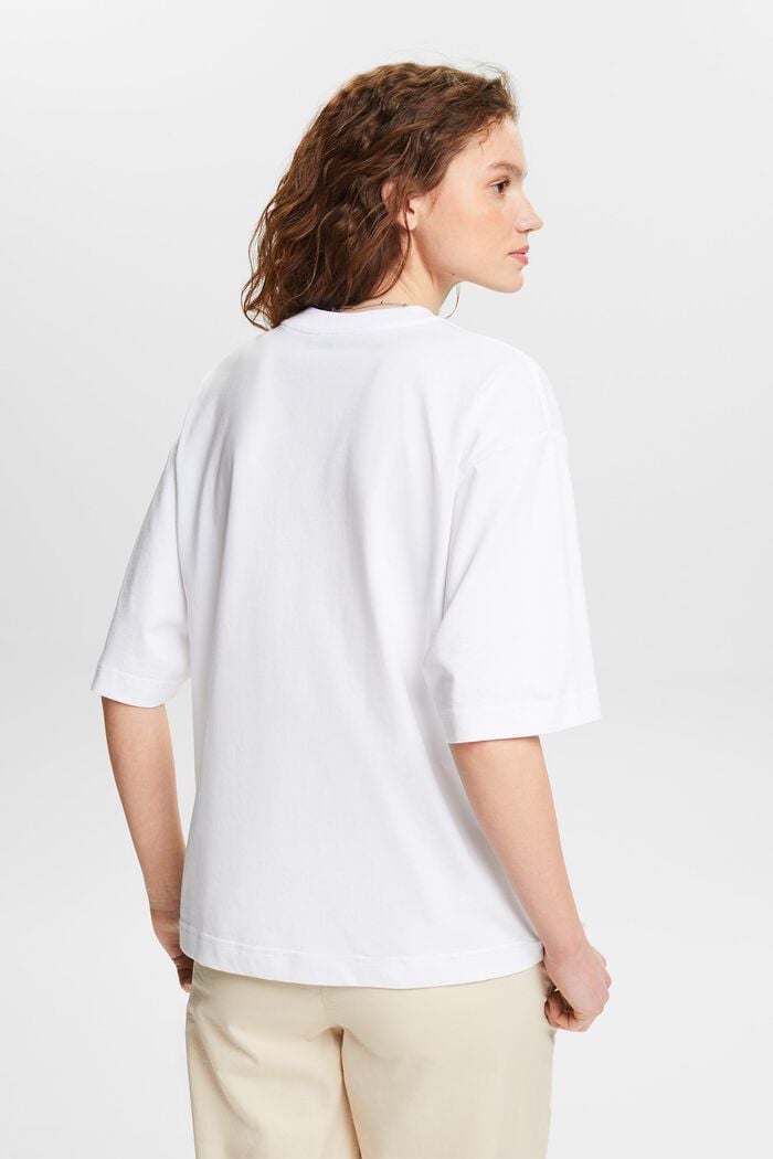 Oversized T-shirt met grafische print, WHITE, detail image number 2