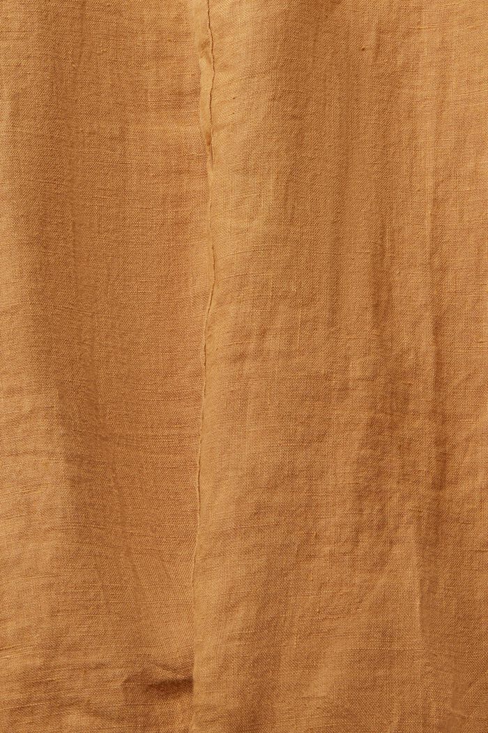 Overhemd met opstaande kraag van 100% linnen, TOFFEE, detail image number 6