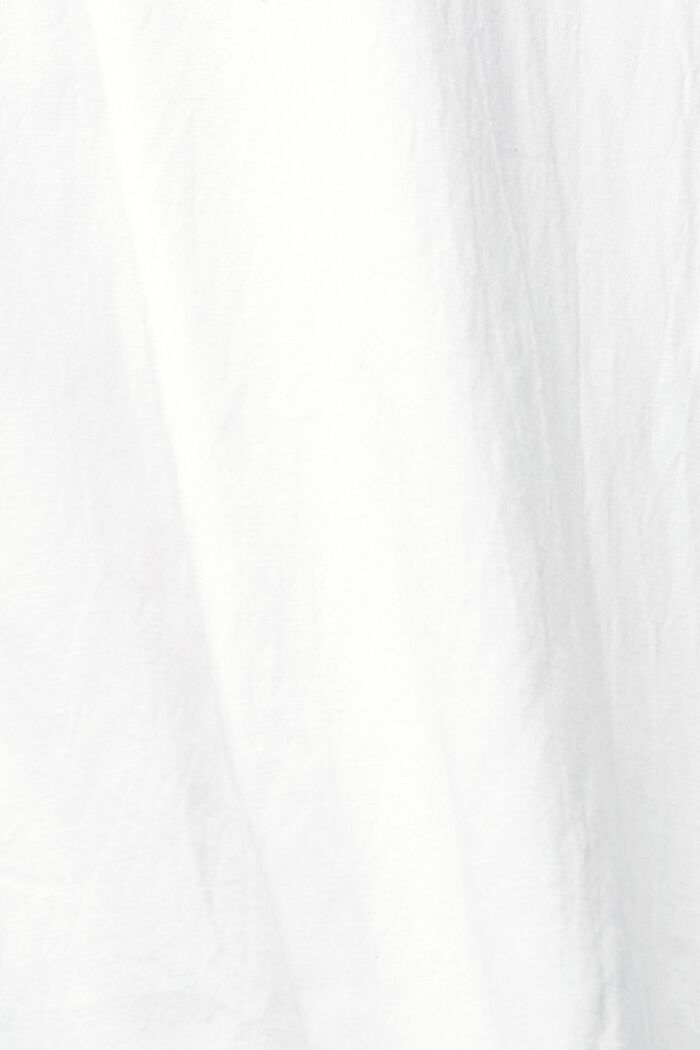 Met linnen: lange blousejurk, WHITE, detail image number 4