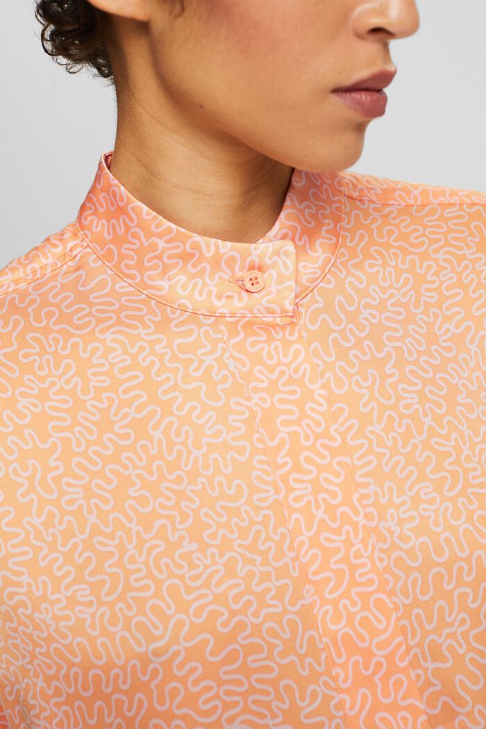 Satijnen blouse met print, PASTEL ORANGE, detail image number 2