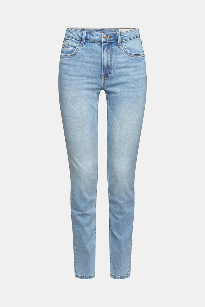 Katoenen jeans met comfortabele stretch, BLUE LIGHT WASHED, detail image number 5