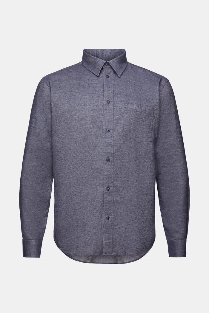 Gemêleerd shirt, 100% katoen, NAVY, detail image number 6