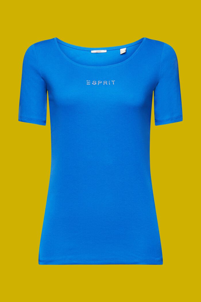 Jersey T-shirt met fonkelend logo, BRIGHT BLUE, detail image number 6