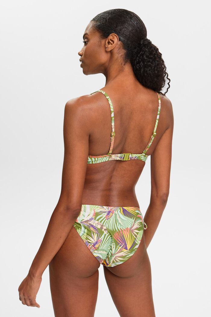 Gewatteerde bikinitop met beugels en print, DARK GREEN, detail image number 3