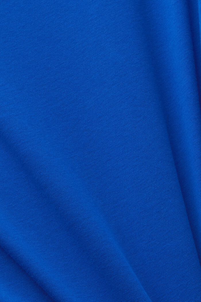 T-shirt met slubstructuur en V-hals, BRIGHT BLUE, detail image number 4