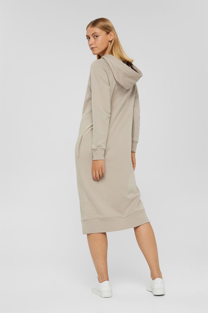 Sweathoodie-jurk van 100% katoen, LIGHT TAUPE, detail image number 2