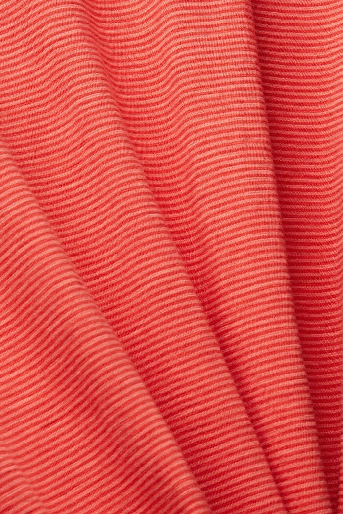 Jersey T-shirt met streepmotief, RED ORANGE, detail image number 4