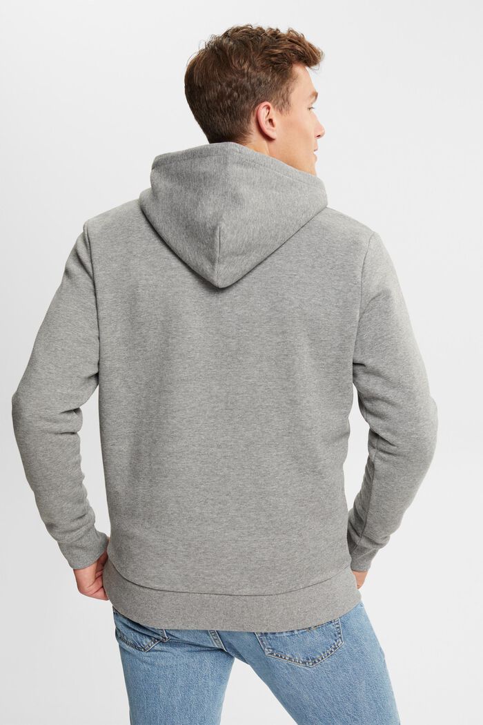 Gerecycled: hoodie met logoborduursel, MEDIUM GREY, detail image number 3