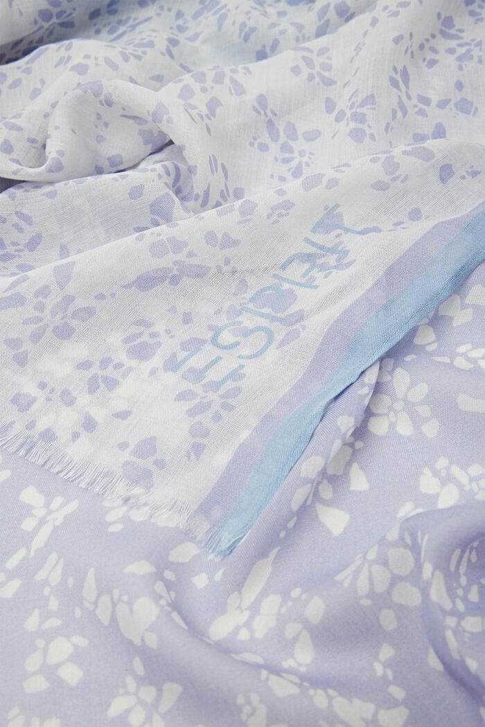 Lichte sjaal met print, LIGHT BLUE, detail image number 1