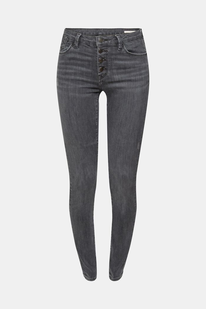 Jeans met comfortabele stretch, GREY MEDIUM WASHED, detail image number 7