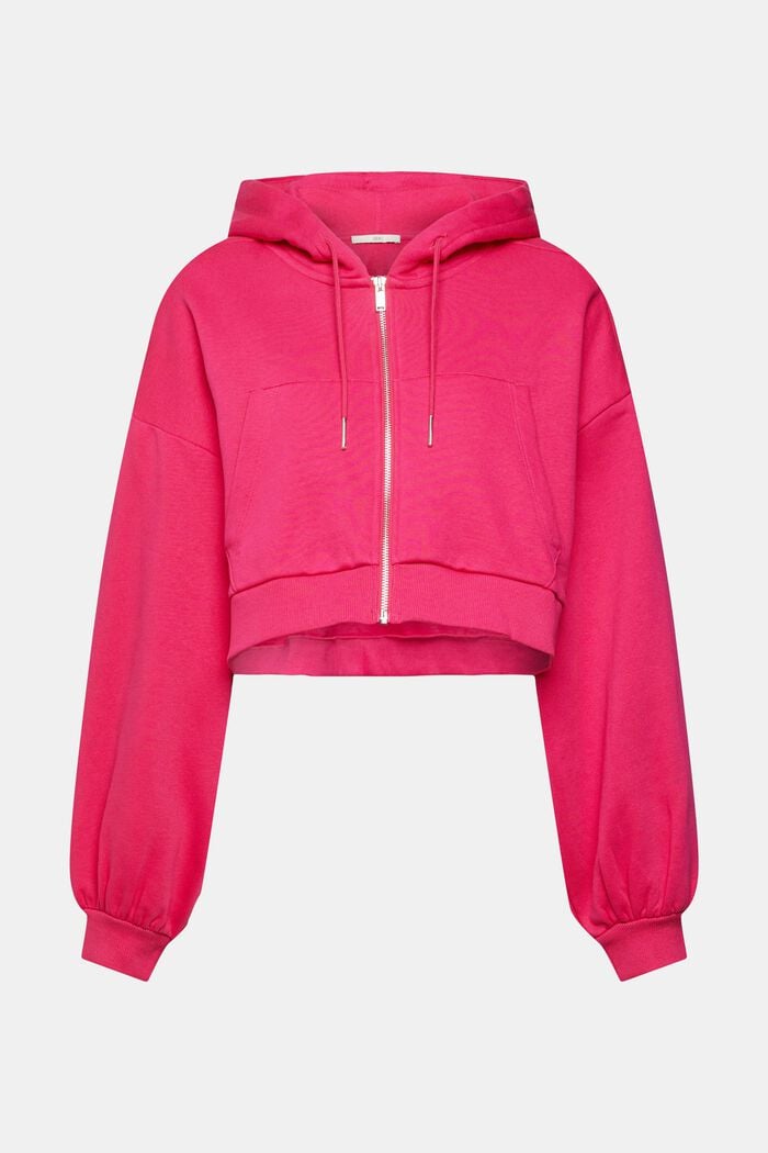 Cropped hoodie, PINK FUCHSIA, overview
