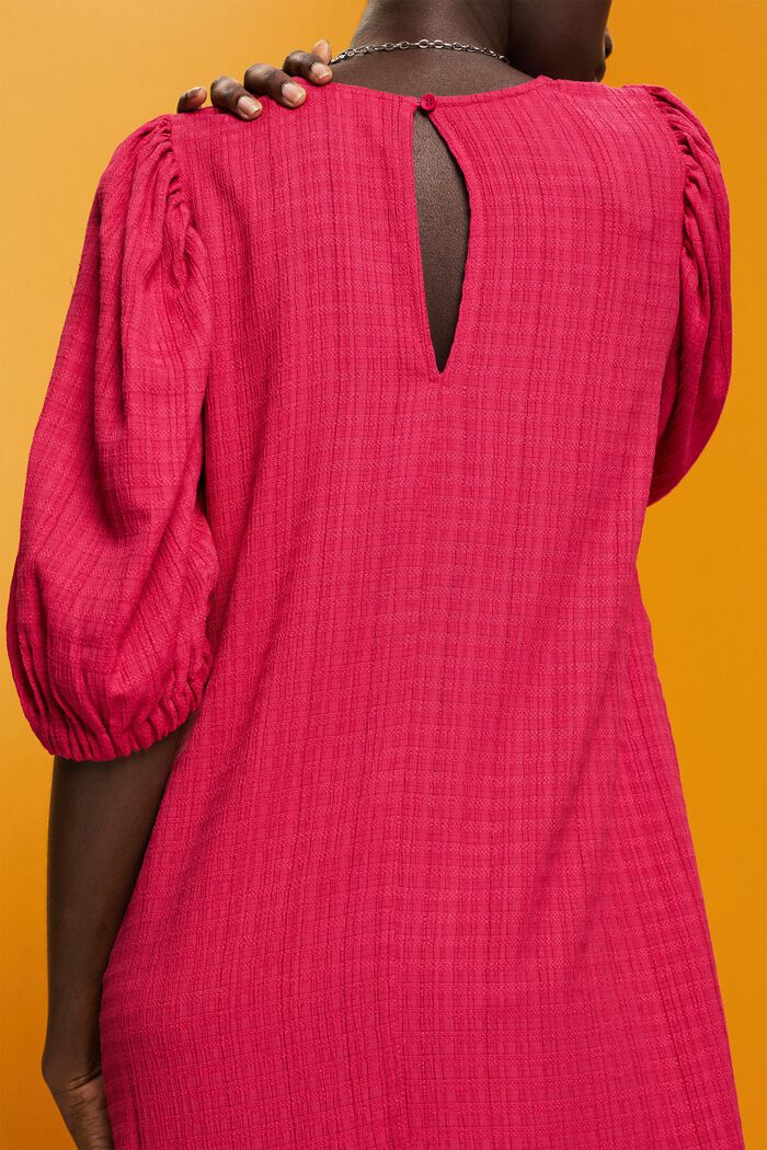 Gestructureerde midi-jurk, DARK PINK, detail image number 4