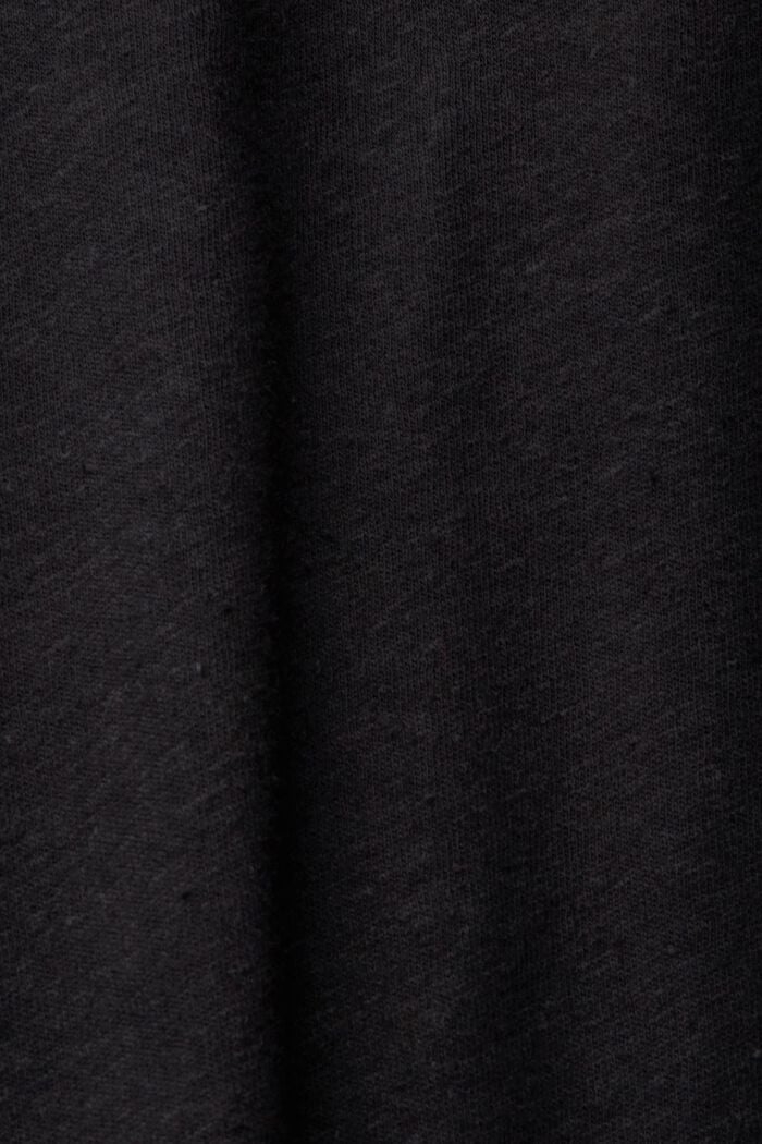 Met linnen: shirtjurk met midilengte, BLACK, detail image number 4
