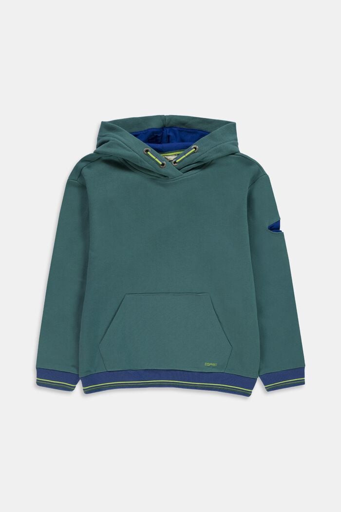 Katoenen hoodie, TEAL GREEN, detail image number 0