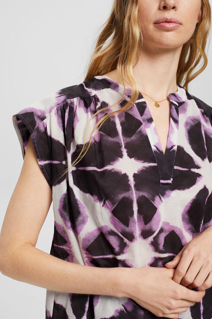 Lichte blouse met motief, DARK PURPLE, detail image number 2
