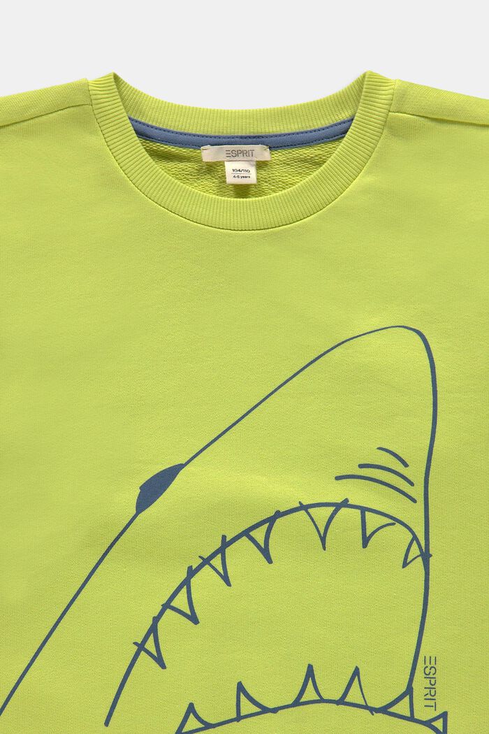 Sweatshirt met haaienprint, CITRUS GREEN, detail image number 2