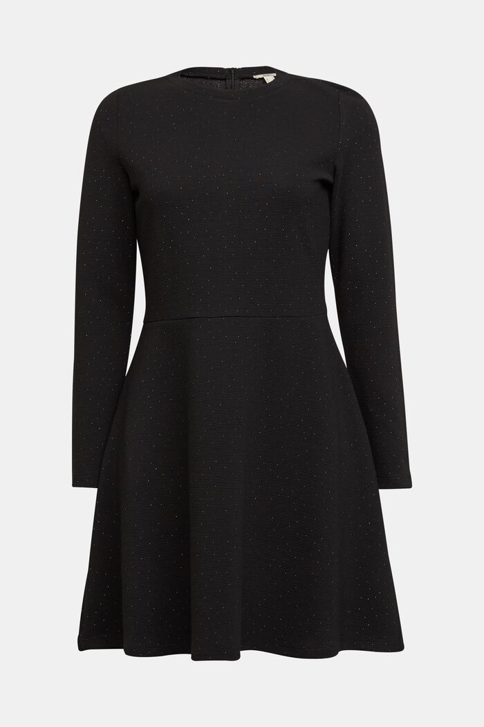 Jersey jurk met glitter, BLACK, detail image number 0