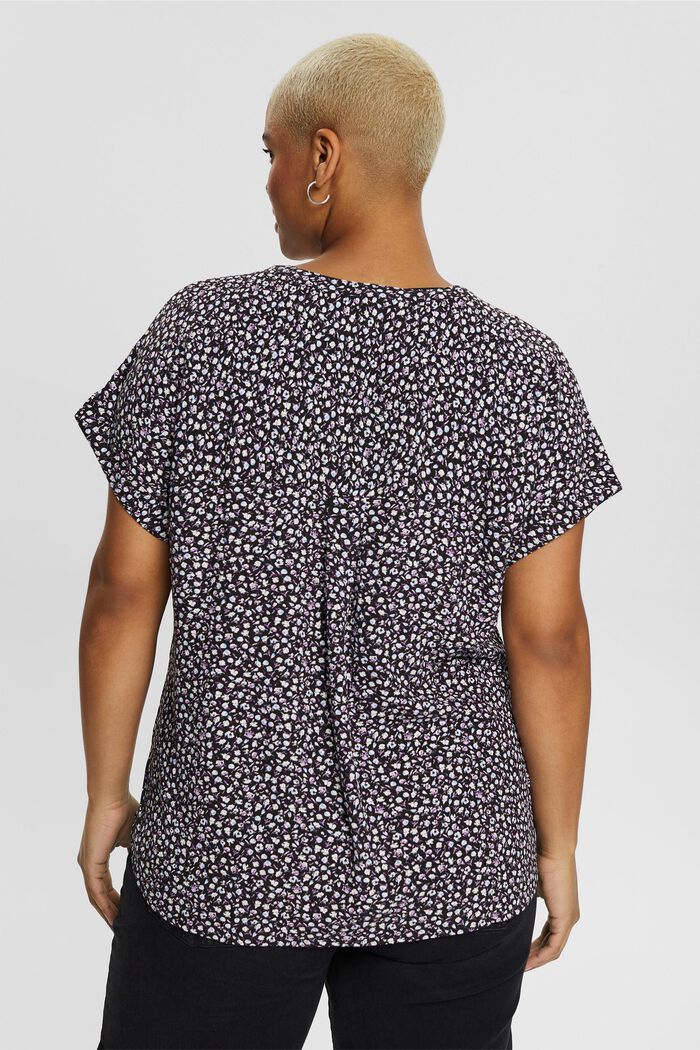 CURVY gebloemde blouse van LENZING™ ECOVERO™, NAVY, detail image number 3