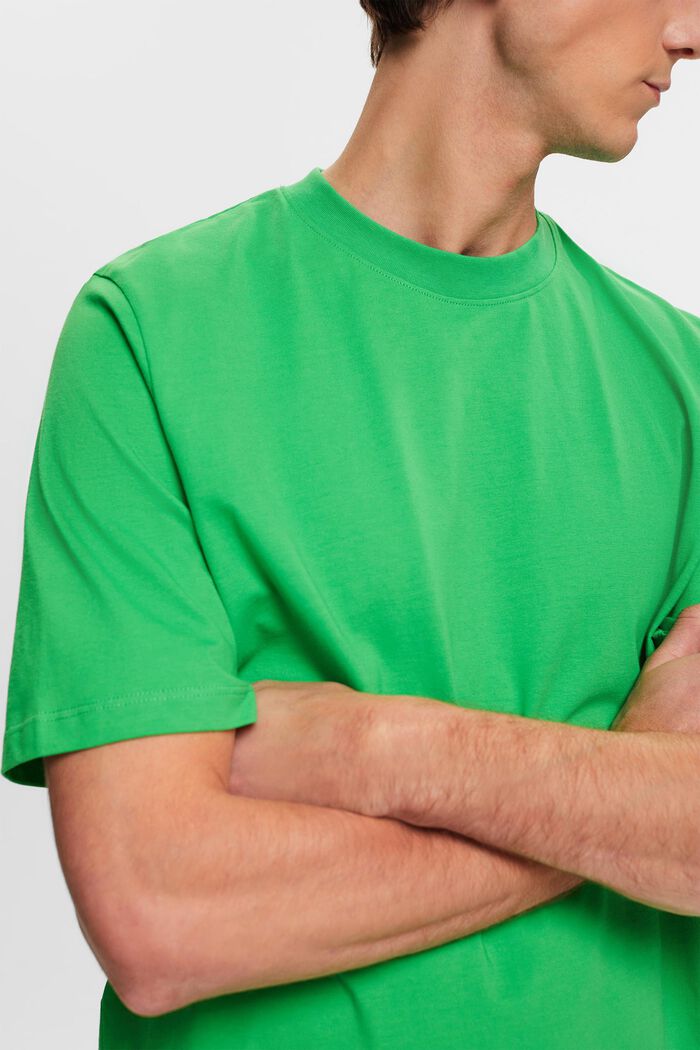 Katoenen T-shirt met ronde hals, GREEN, detail image number 2