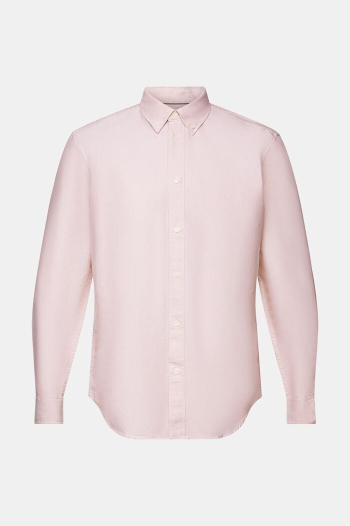 Buttondown-overhemd van katoen-popeline, OLD PINK, detail image number 5