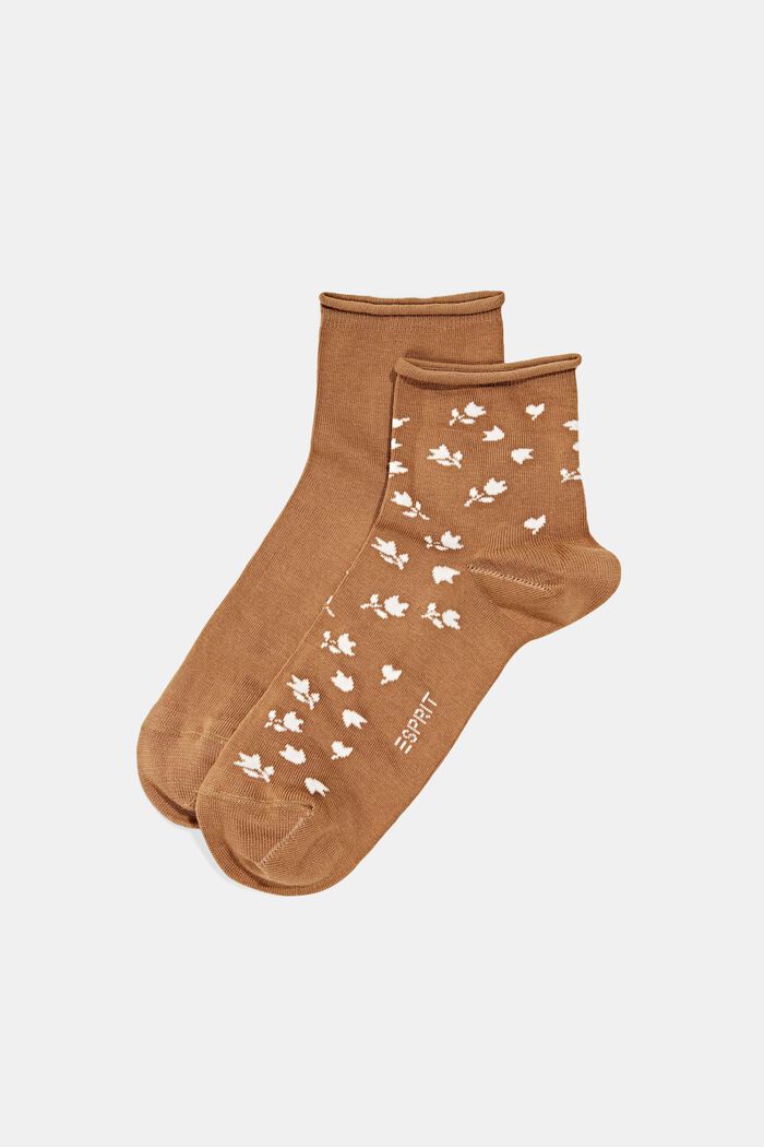 Set van twee paar short sokken van een mix van biologisch katoen, SIENNA, detail image number 0
