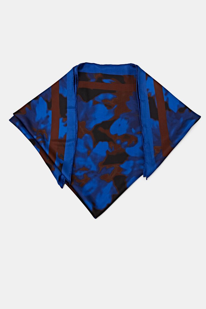Vierkante zijden sjaal, BRIGHT BLUE, detail image number 2