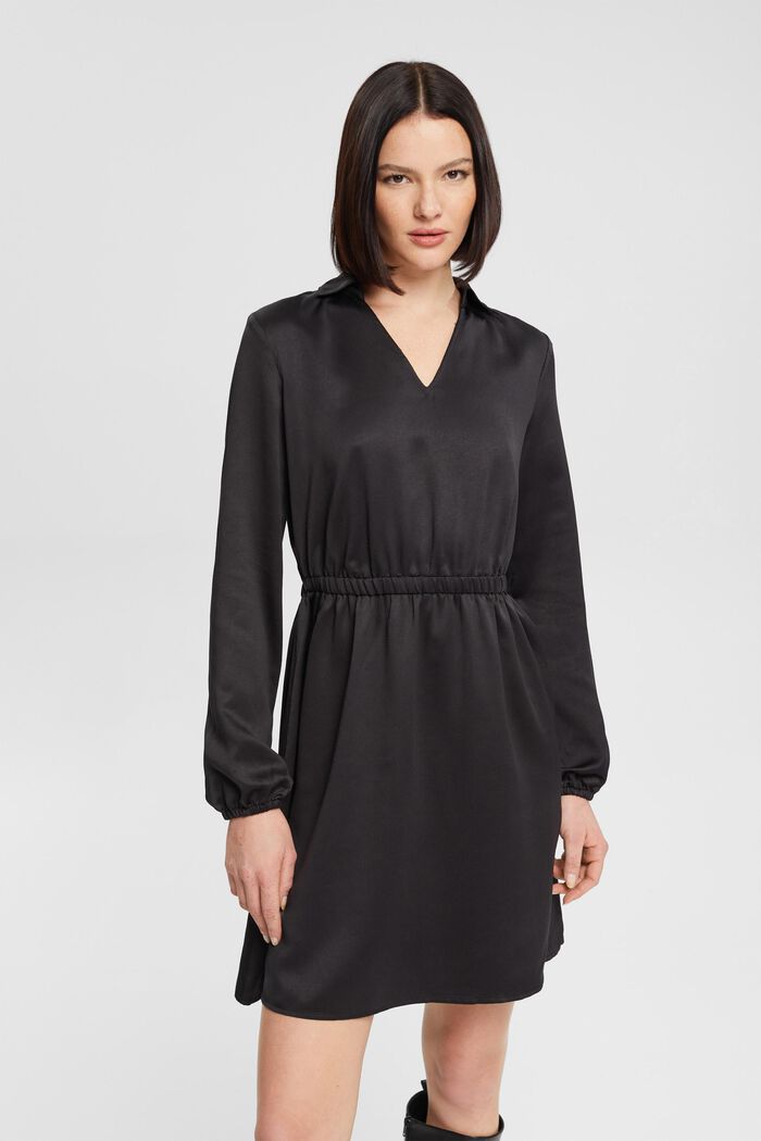 Mini-jurk met polokraag, BLACK, detail image number 0